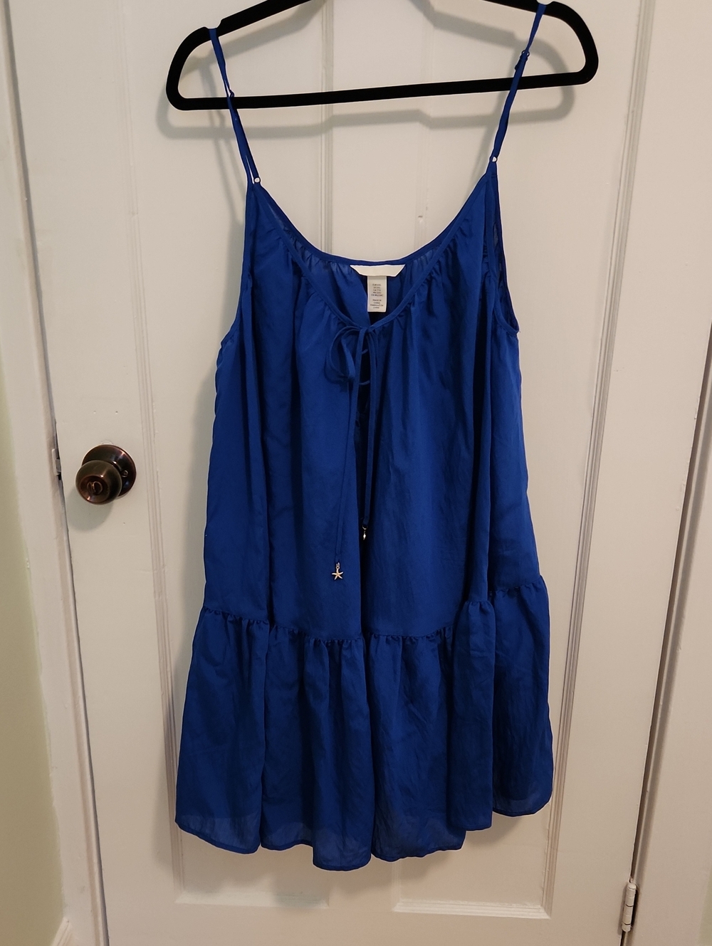 H&M Royal Blue Sleeveless Tie-Front Sundress